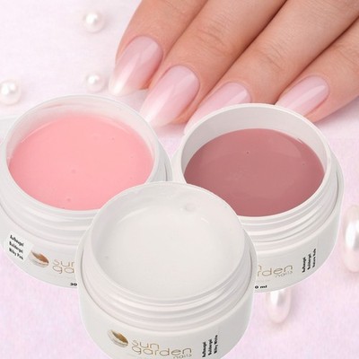UV Gel Set Milky Pink, Milky White, Natural Nude 3 x 30ml UV/LED Aufbaugele
