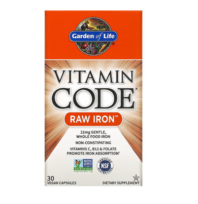 Garden of Life, Vitamin Code, RAW Iron, Eisen, 30 vegane Kapseln