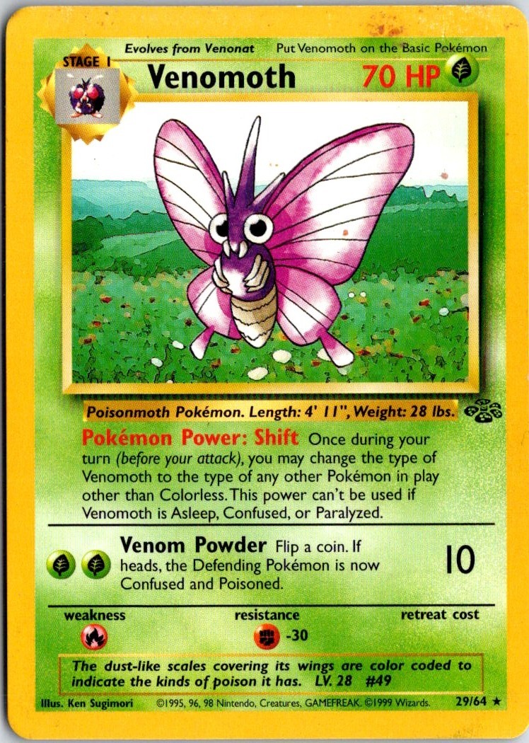 1999 POKEMON JUNGLE VENOMOTH (29) #29/64