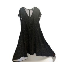 Lane Bryant Dress Womens Black stars galaxy sz 14 pockets midi maxi hi-lo hem