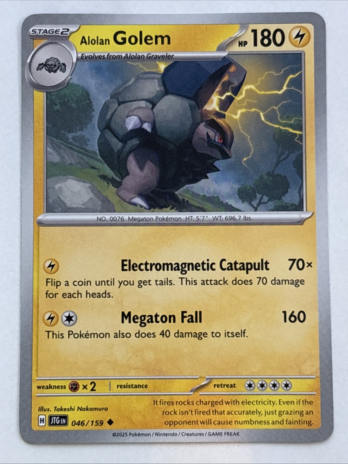 Pokémon TCG Journey Together Alolan Golem 046/159 NM