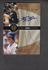 RYAN BRAUN MILWAUKEE BREWERS SLUGGER 2009 UPPER DECK ''ULTIMATE DUAL SIGNATURES'