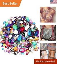Mixed 1400pcs AB Colour Gems Jewels Flatback Rhinestones, Assorted Shapes Rhi...