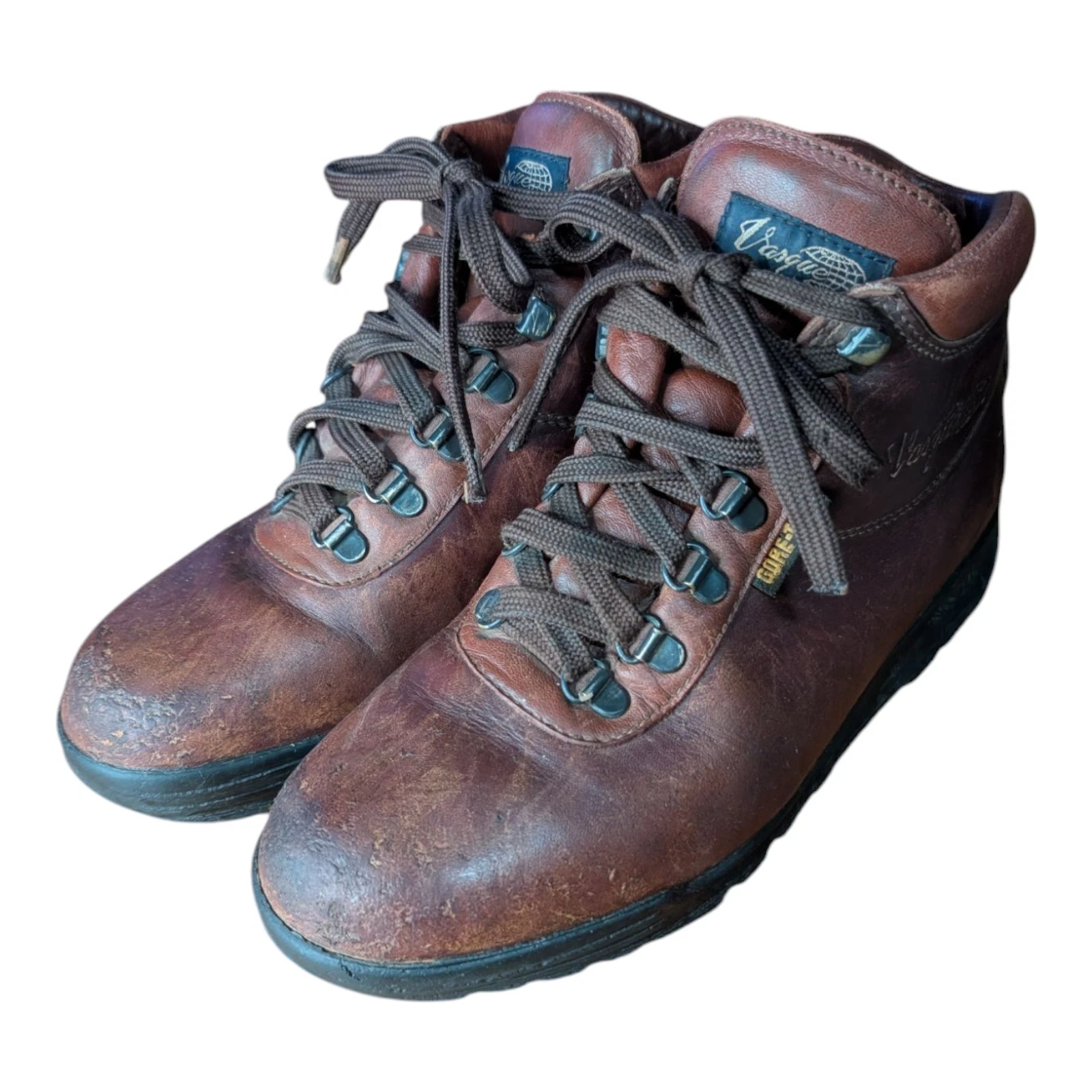 Vasque Gore-tex Vintage Burgundy Leather Skywalk Hiking Boots Goretex Mens 8.5 M