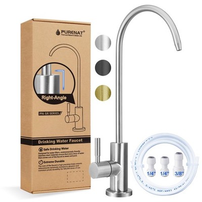 Drinking Water Faucet - Long Thread Stem Filtered Water Tap for Thick Countertop