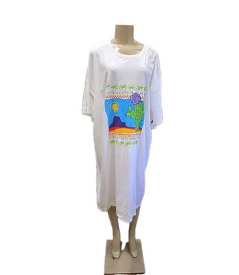 NWOT - Vtg Hanes 4XL Long Single Stitch White Desert Cactus Lizard Tee