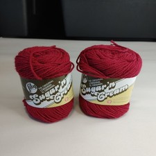 2 Sugar 'n Cream Cotton Yarn Wine 2.5 oz