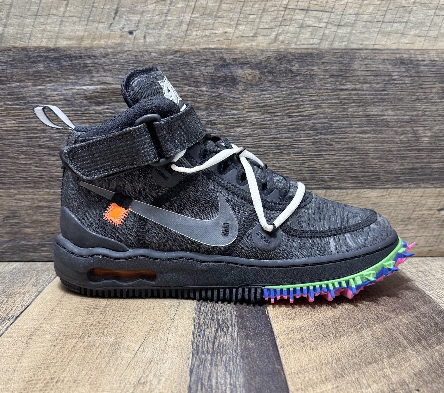 OFF WHITE X NIKE Nike Air Force 1 Mid x OFF WHITE nere DO6290 001 taglia 6 5 donna 5 uomo "