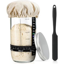 Sourdough Bread Baking Supplies,24 oz Starter Jar 24oz-1pcs, clear