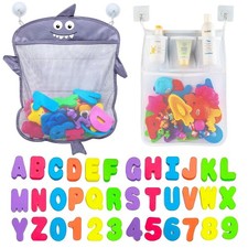 Baby Bath Organizer - Shark 36 Bath Letters  Numbers Extra Bath Storage Ne...