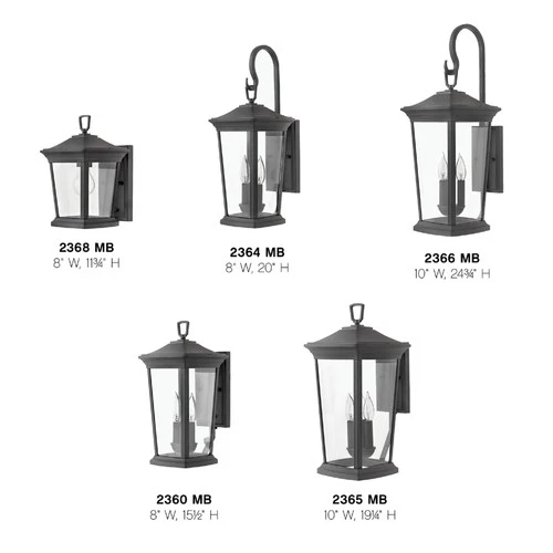 Hinkley Lighting 2368 Bromley 1 Light 11-3/4" Tall Outdoor Wall - Black - Picture 6 of 8