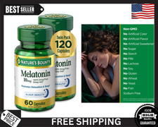 Nature's Bounty Melatonin 10 mg Sleep Aid Capsules, 60 Ct Twin Pack, 120 Total 