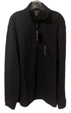 NWT Van Heusen Sz XL Flex L/S pullover Shirt Blue Classic Fit 1/4 zip NEW 2109