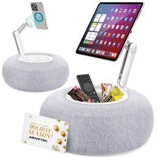 Kindle Pillow Stand, Magnetic iPad Holder for Bed with Snack Bowl, 360  Adjus...
