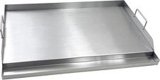 DS127 Large Stainless Steel BBQ Griddle 25”x16” for Gas Grill w/Handles