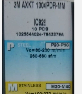 10 PCS  ORIGINAL  INSERTS       3M AXKT 1304PDR-MM IC928