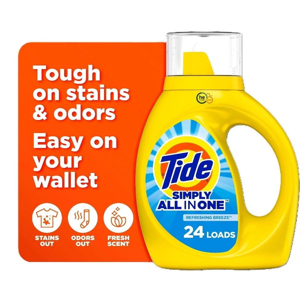 Liquid Laundry Detergent, Refreshing Breeze, 24 Loads, 32 fl oz