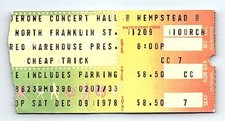 Cheap Trick December 9 1978 Concert Ticket Stub Hempstead New York