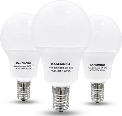 E17 Intermediate Base 6W LED Bulbs, 60watts Halogen Equivalent, Non-Dimmable... 