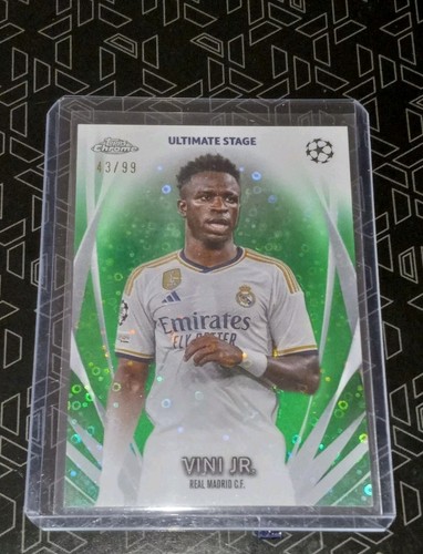 2023-24 Topps UCC Vinicius Jr Ultimate Stage Chrome Green Refractor #43/99