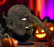 VTG Tree Goblin Troll W/Warts Halloween Full Head Mask 1998 Paper Magic Group