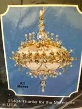 NIP Vtg Mary Maxim #25404 Collector Ornament Kit - Mac Enterprises Gold White