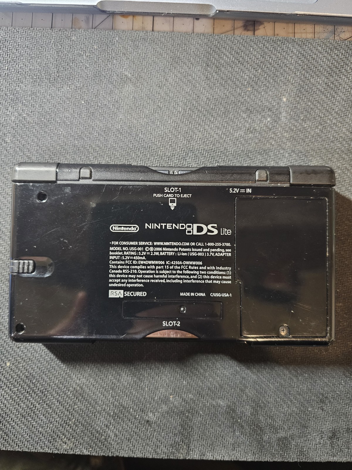 Nintendo DS Lite Handheld System - Onyx Black - Model NO. USG-001
