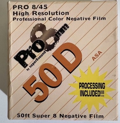 Vintage Pro8mm 8/45 50D 50ft Roll Color Negative Super 8 Kodak Film Sealed