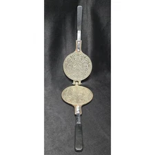 Vintage Cast Iron Hand Held Pizzelle Cookie Waffle Maker