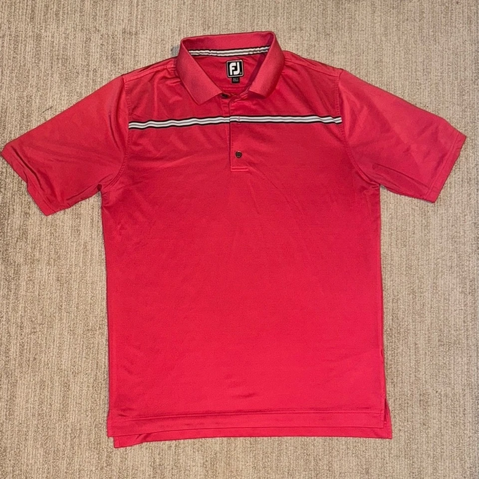 FootJoy Performance Polo Hombre’s L Rojo Elastizado Golf Ropa Activa Camisa Cómoda Foto 2 de 4