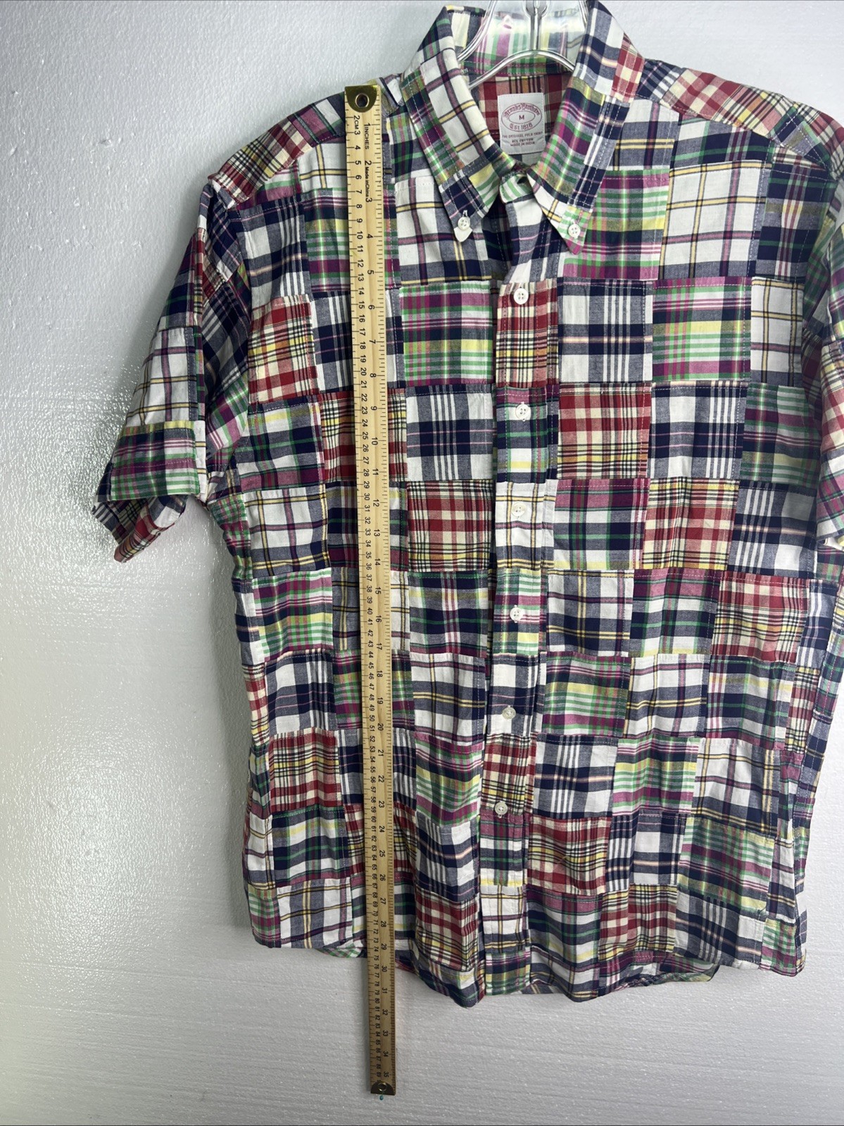 Brooks Brothers Patchwork Style Short Sleeve Butt… - image 5