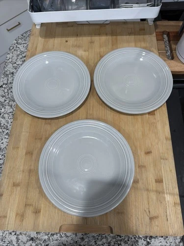 Fiestaware  Pearl Gray 10.5in Dinner Plates Set Of 3 Retired color *