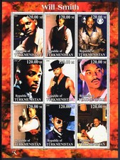 Turkmenistan 2000 WILL SMITH Amerykański aktor, raper i producent filmowy arkusz 9 MNH
