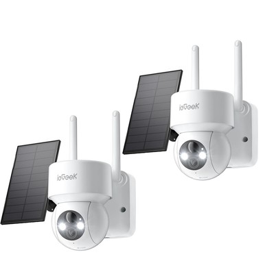 ieGeek 2K3MP Überwachungskamera Aussen Akku Kabellos mit Solarpanel 4X zoom IP65