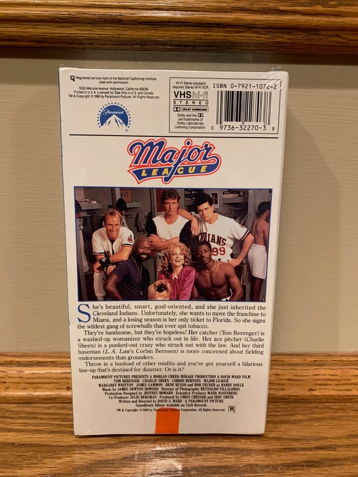 NEW SEALED! MAJOR LEAGUE 1989 VHS PARAMOUNT DAVID S. WARD - Image 2 of 4