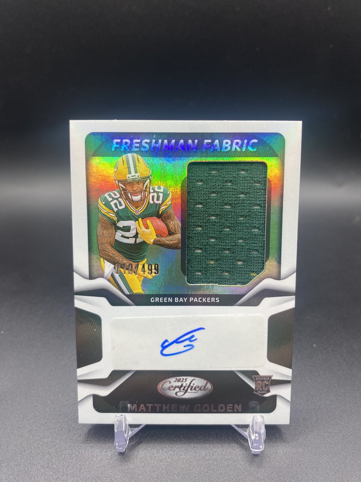 2025 Certified Matthew Golden Freshman Fabric Jersey RC Auto /499