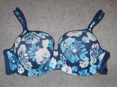 Avenue Body Bra 44D Underwire T-Shirt Blue Floral