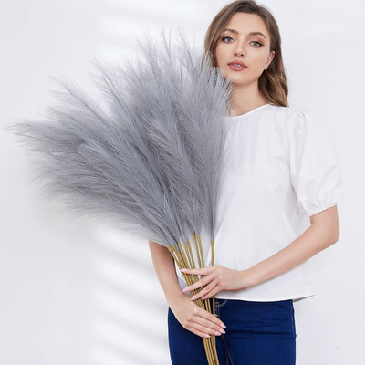 Faux Pampas Grass, 9 PCS 37''/3.1FT Tall Fluffy Fake Pompas Floral, Large Artifi