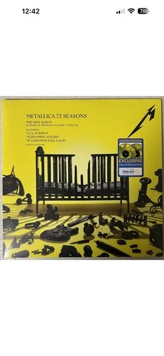 METALLICA 72 SEASONS LP YELLOW & BLACK SWIRL VINYL EXCLUSIVE EDITION 2LP RECORD