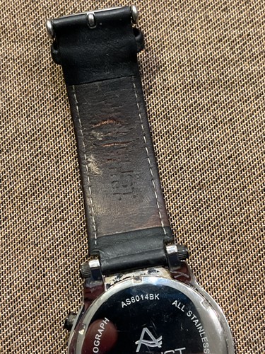 August Steiner Mens Chronograph Watch Model AS8014BK With New Battery READ!! - Picture 11 of 13