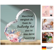 Herz Acrylplakette 8,5x8,5cm Gravur Motivation Wanddeko Geschenk für Frauen