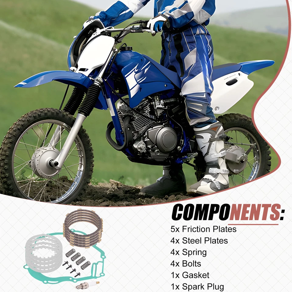 Heavy Duty Clutch Kit w/Gasket Spring for Yamaha TTR125 TTR125E TTR125L TTR125LE - Image 4 of 4