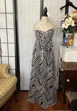 White House Blk Market NWD 10 Strapless Maxi Lined SILK Chiffon Sun Dress 178