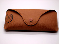 RAY-BAN SNAP BUTTON EYEGLASSES CASE BROWN