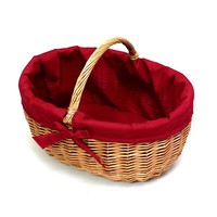 Frank Flechtwaren Einkaufskorb Rote Schleife 106575 BüGelkorb Weidenkorb 47 Cm
