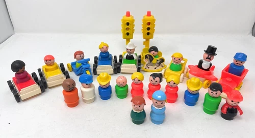 Lot Vintage Fisher Price Little People Vehicles People and More