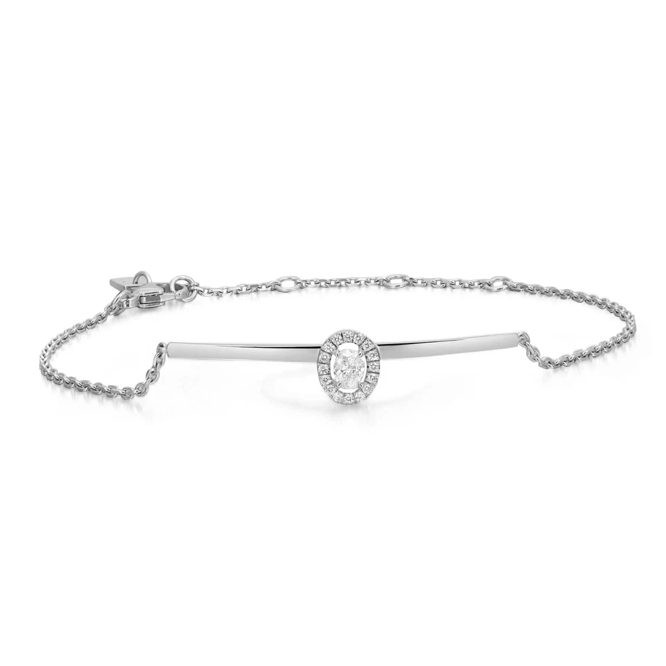 Brazalete de cadena de diamantes Messika de 0,25 quilates Glam'Azone de oro blanco de 18 quilates
