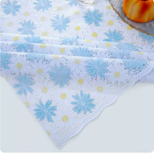 PVC Tablecloth Waterproof Table Cover Retro Rectangle Lace Hollow Floral