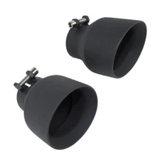 Two Universal Exhaust Tips Stainless Steel 2.5" Id / 4" Od Powder Coated Black