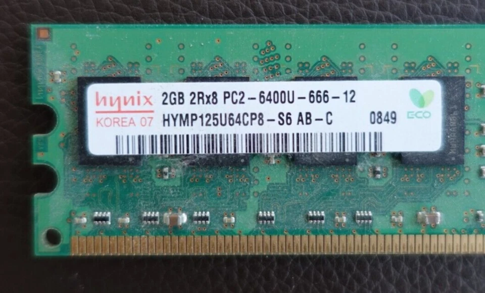 8 GB (4 x 2 GB) Hynix 2Rx8 PC2-6400U-666-12 Memory DDR2-800 SDRAM - Image 2 of 2